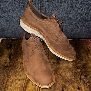 NIB ECCO ST.1 Hybrid Plain Toe Derby Men's Size 10 US / 44 EU Brown Nubuck